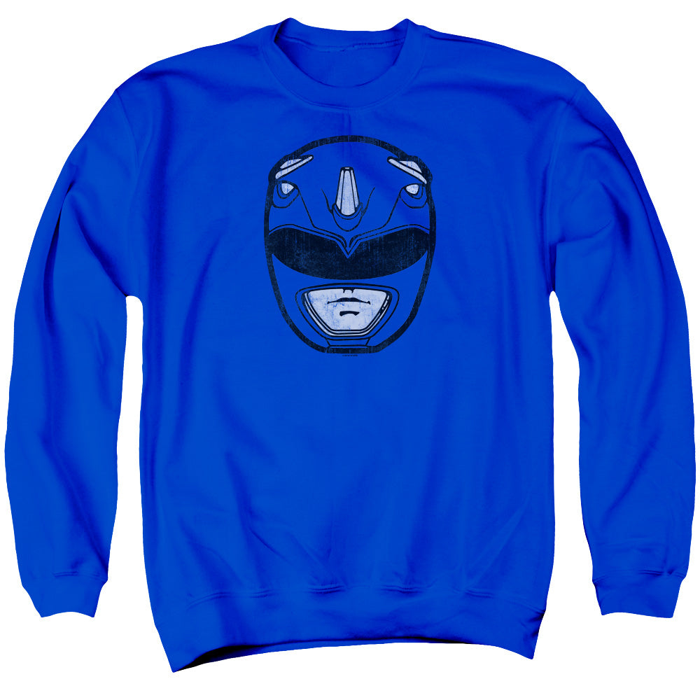 Power Rangers Blue Ranger Mask Mens Crewneck Sweatshirt Royal Blue