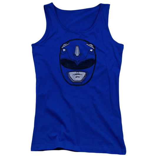 Power Rangers Blue Ranger Mask Womens Tank Top Shirt Royal Blue