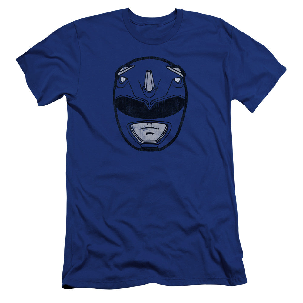 Power Rangers Blue Ranger Mask Premium Bella Canvas Slim Fit Mens T Shirt Royal Blue