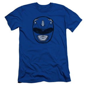 Power Rangers Blue Ranger Mask Slim Fit Mens T Shirt Royal Blue
