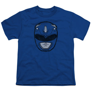 Power Rangers Blue Ranger Mask Kids Youth T Shirt Royal Blue