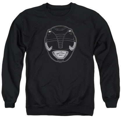 Power Rangers Black Ranger Mask Mens Crewneck Sweatshirt Black