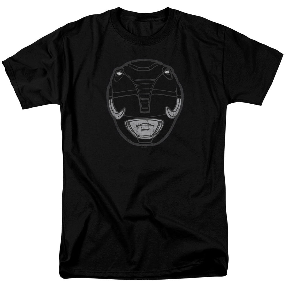 Power Rangers Black Ranger Mask Mens T Shirt Black Officially Licensed