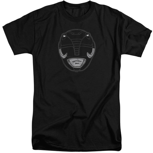 Power Rangers Black Ranger Mask Mens Tall T Shirt Black