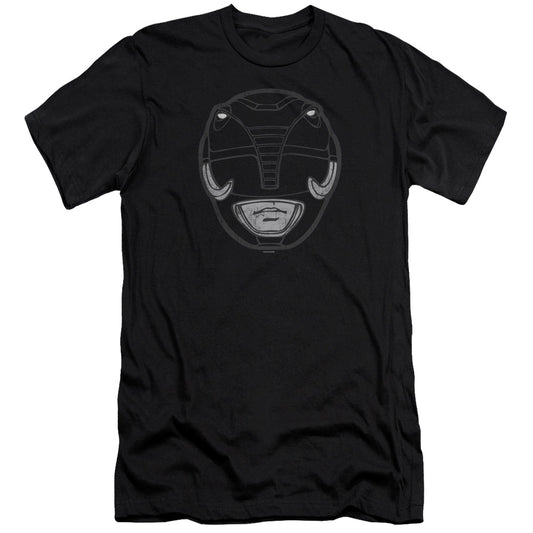 Power Rangers Black Ranger Mask Premium Bella Canvas Slim Fit Mens T Shirt Black