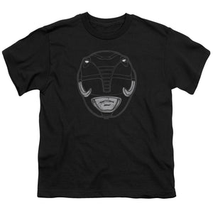 Power Rangers Black Ranger Mask Kids Youth T Shirt Black