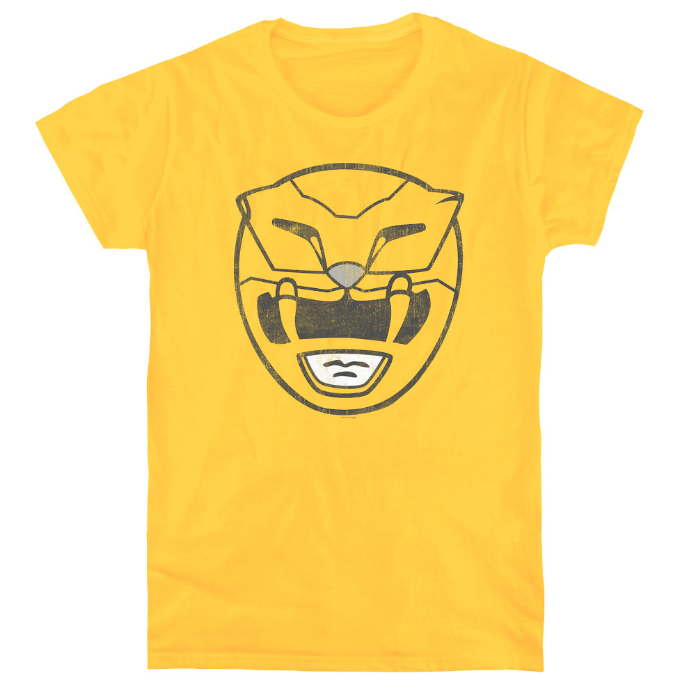 Power Rangers Yellow Ranger Mask Womens T Shirt Yellow