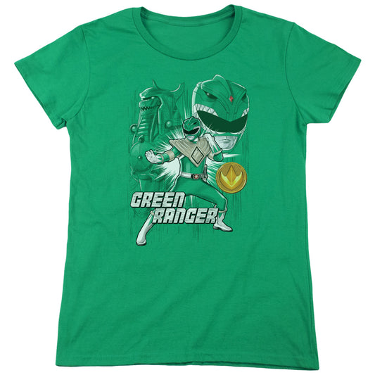 Power Rangers Green Ranger Womens T Shirt Kelly Green