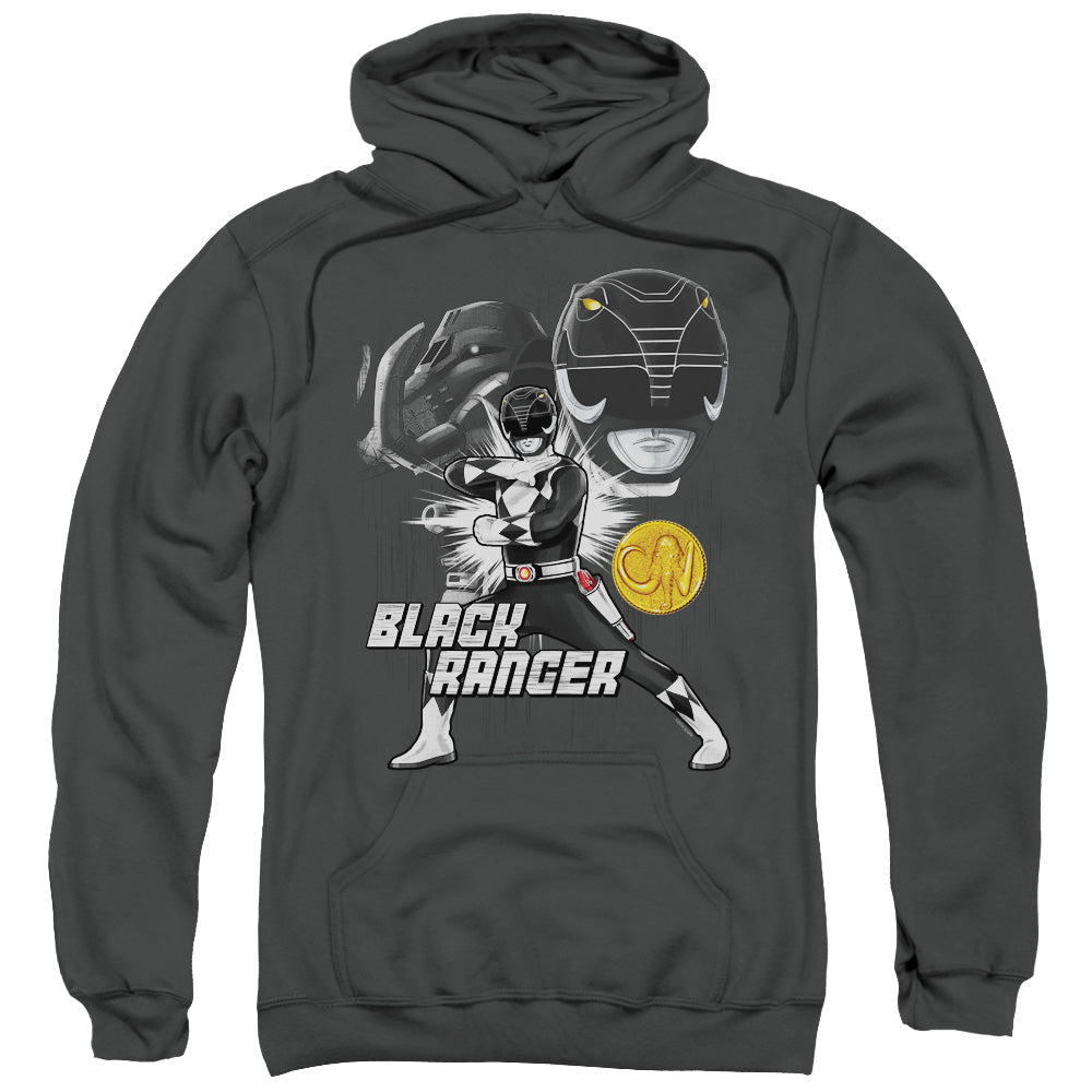 Power Rangers Black Ranger Mens Hoodie Charcoal