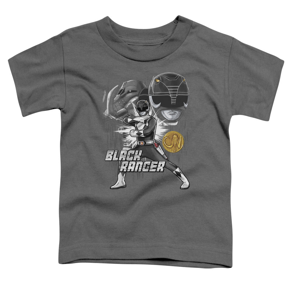 Power Rangers Black Ranger Toddler Kids Youth T Shirt Charcoal