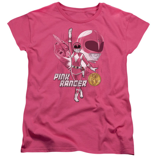 Power Rangers Pink Ranger Womens T Shirt Hot Pink