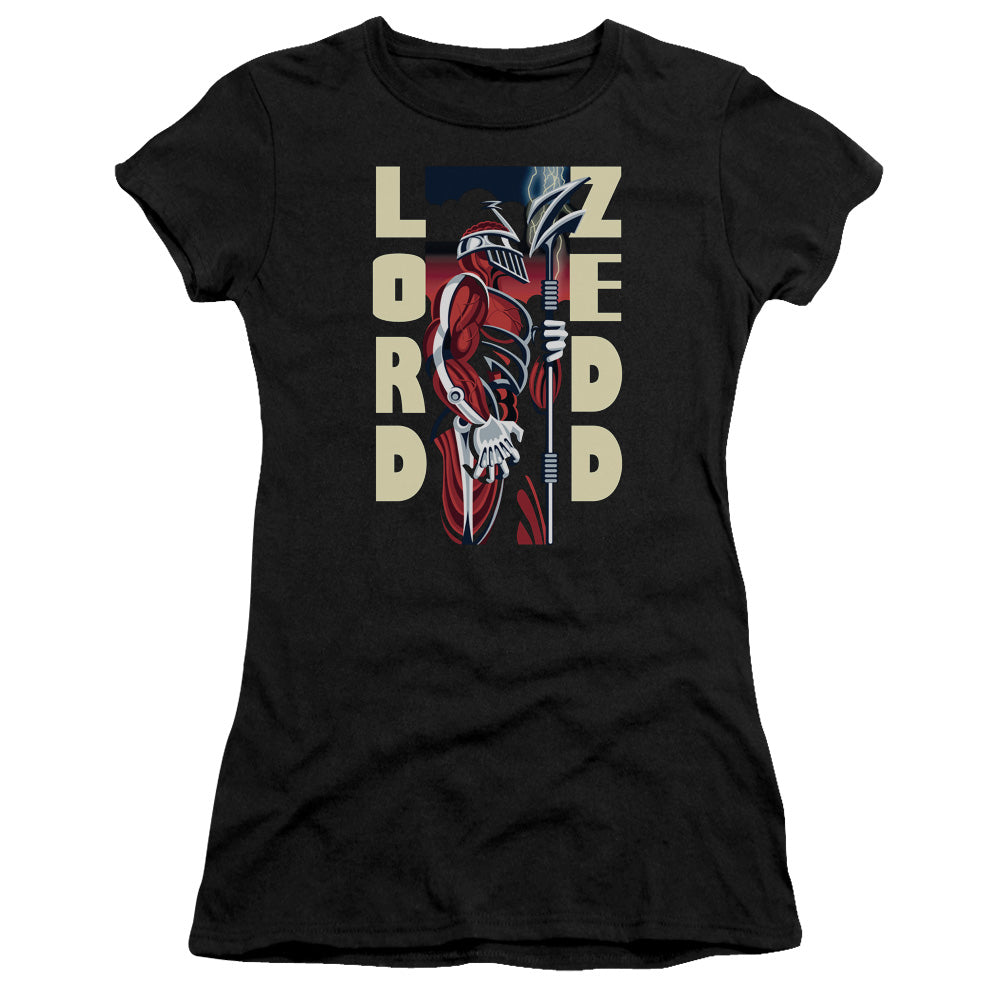 Power Rangers Zedd Deco Junior Sheer Cap Sleeve Womens T Shirt Black