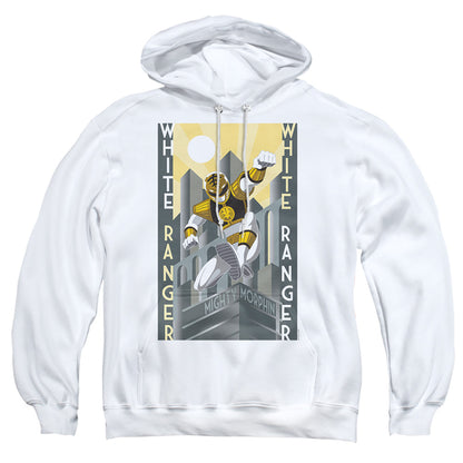 Power Rangers White Ranger Deco Mens Hoodie White Officially Licensed