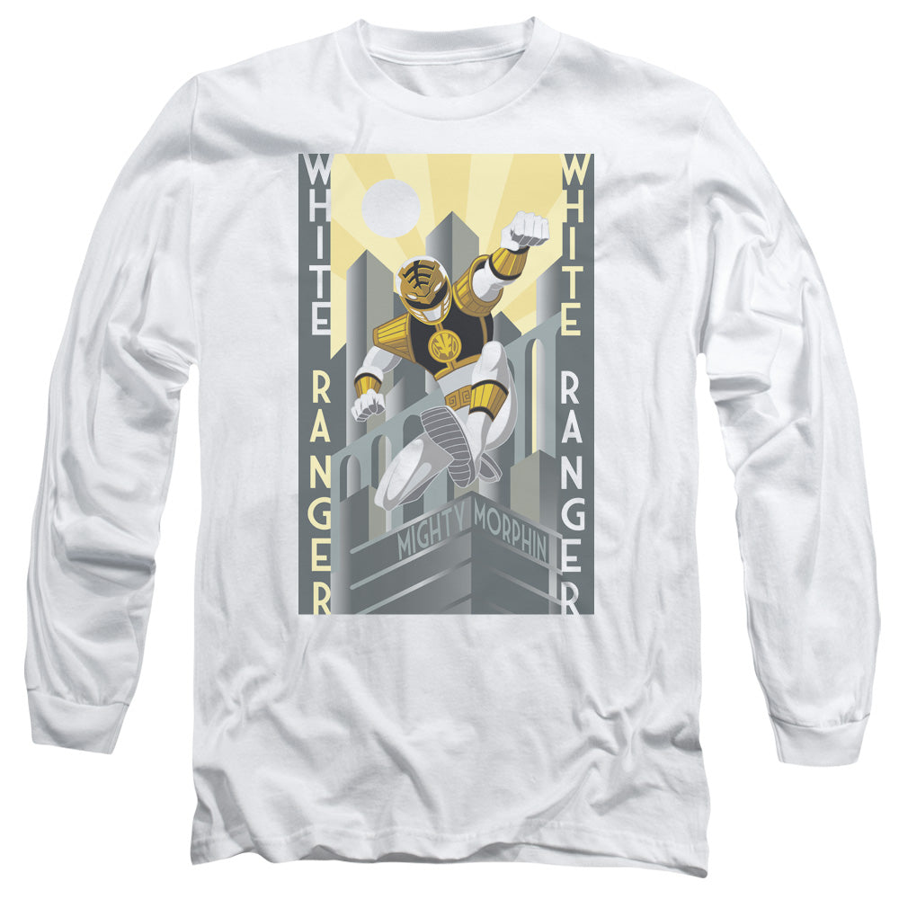 Power Rangers White Ranger Deco Mens Long Sleeve Shirt White