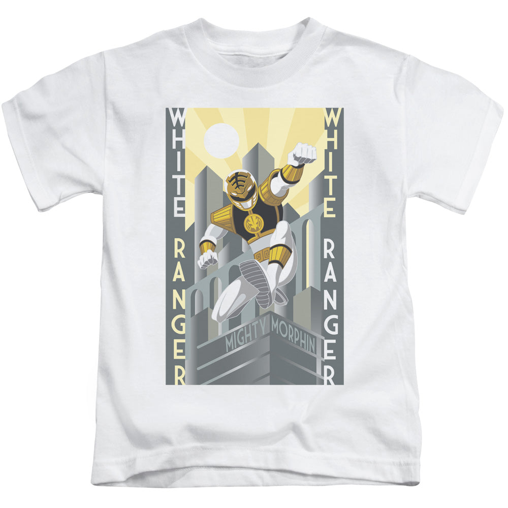 Power Rangers White Ranger Deco Juvenile Kids Youth T Shirt White