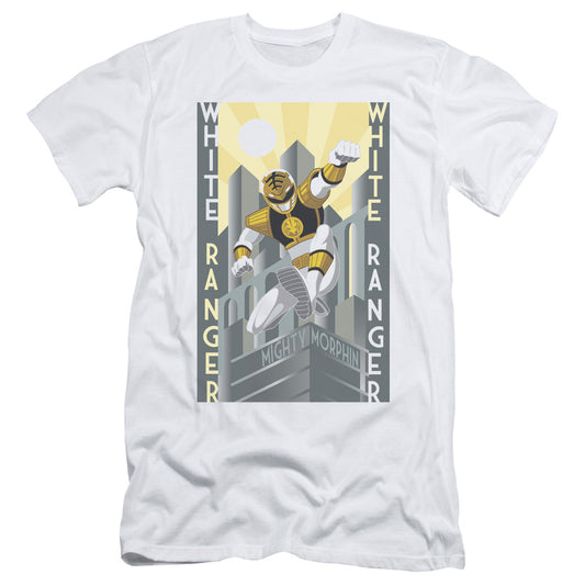 Power Rangers White Ranger Deco Slim Fit Mens T Shirt White