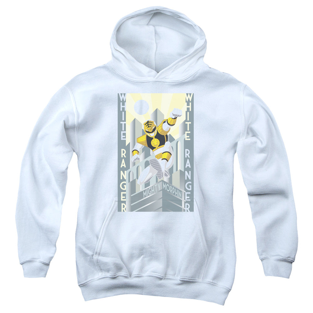 Power Rangers White Ranger Deco Kids Youth Hoodie White