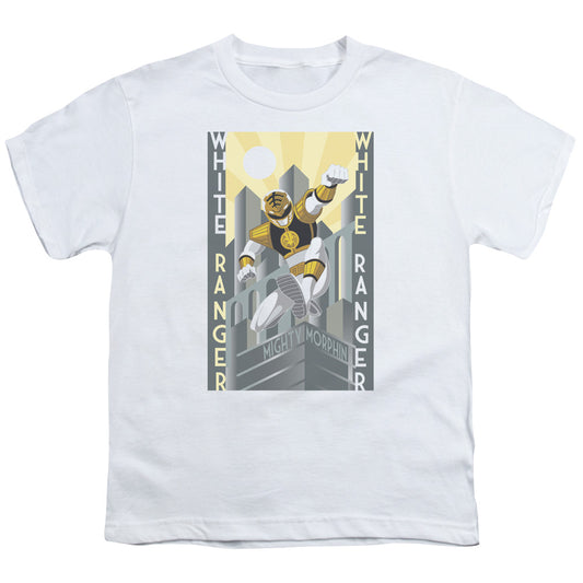 Power Rangers White Ranger Deco Kids Youth T Shirt White