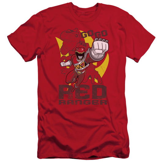 Power Rangers Go Red Slim Fit Mens T Shirt Red