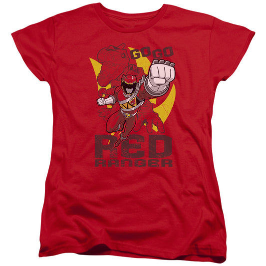 Power Rangers Go Red Womens T Shirt Red