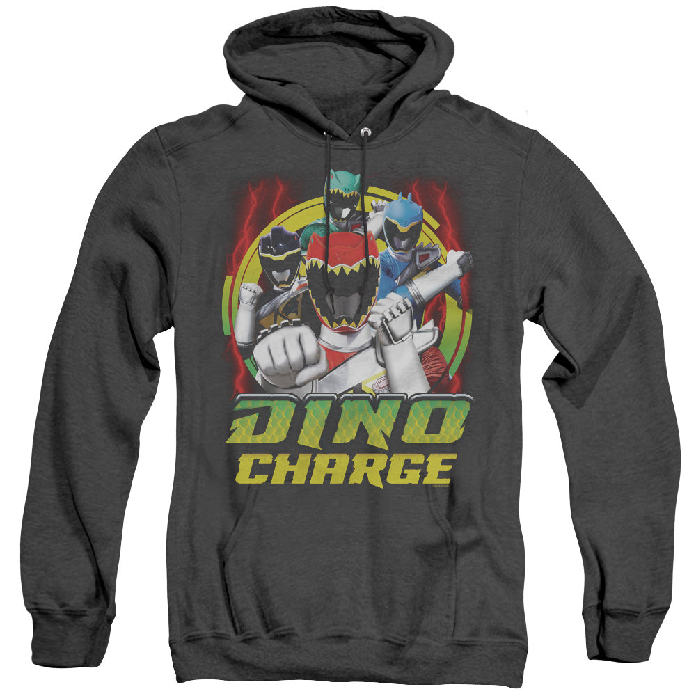 Power Rangers Dino Lightning Heather Mens Hoodie Black