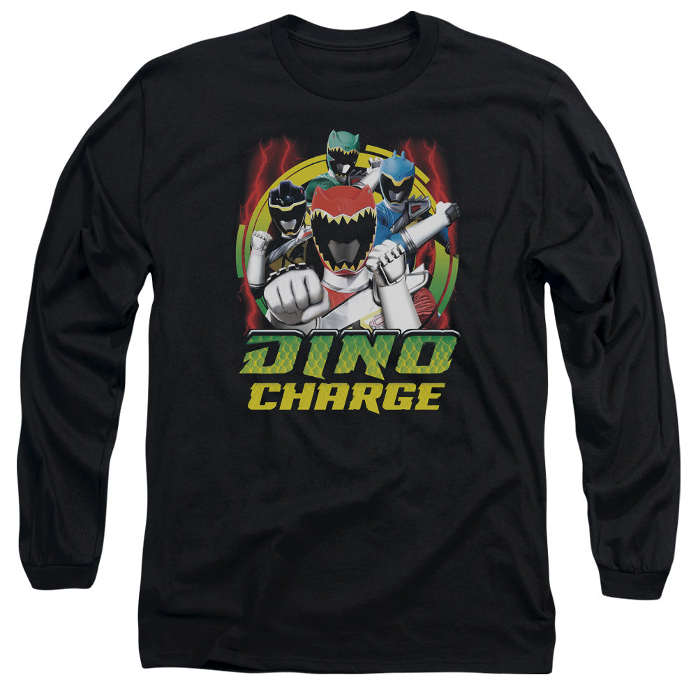 Power Rangers Dino Lightning Mens Long Sleeve Shirt Black