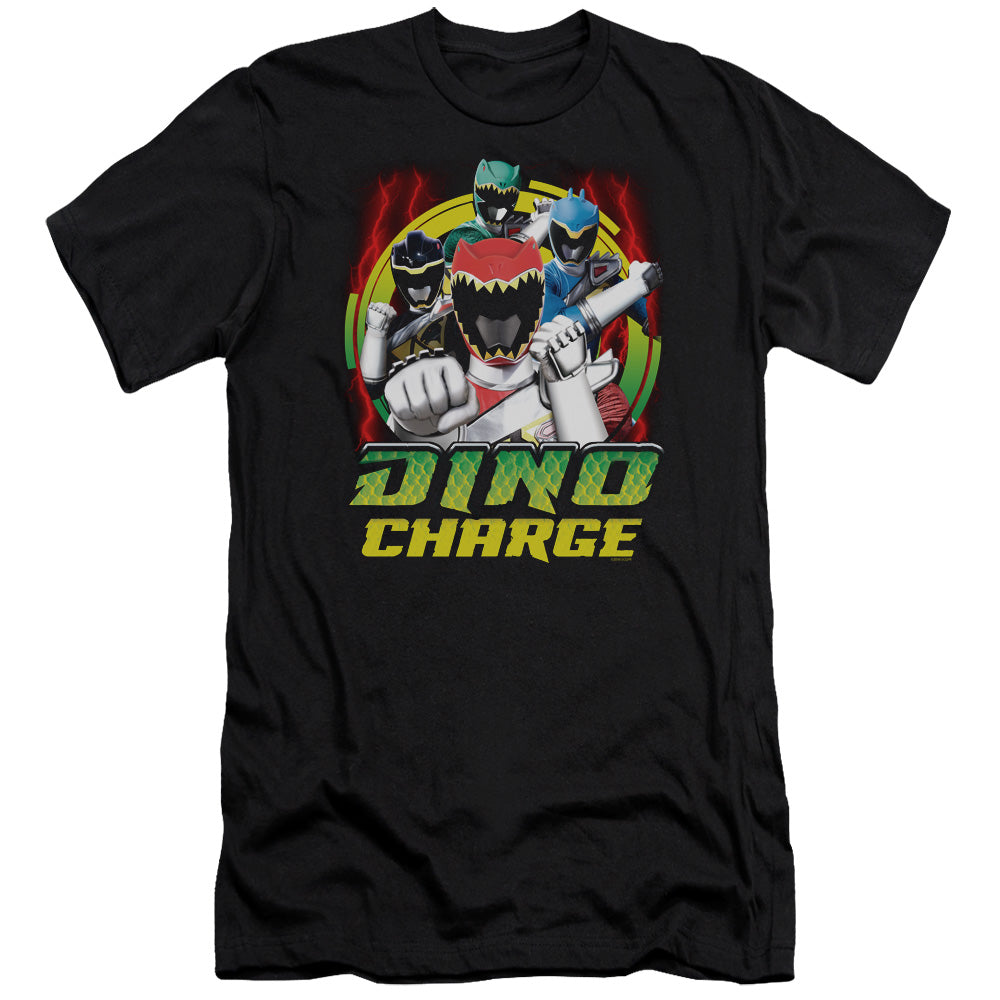 Power Rangers Dino Lightning Premium Bella Canvas Slim Fit Mens T Shirt Black