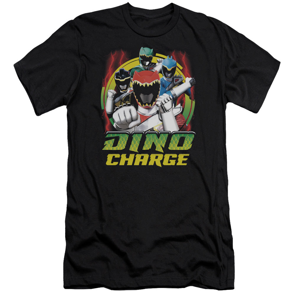 Power Rangers Dino Lightning Slim Fit Mens T Shirt Black