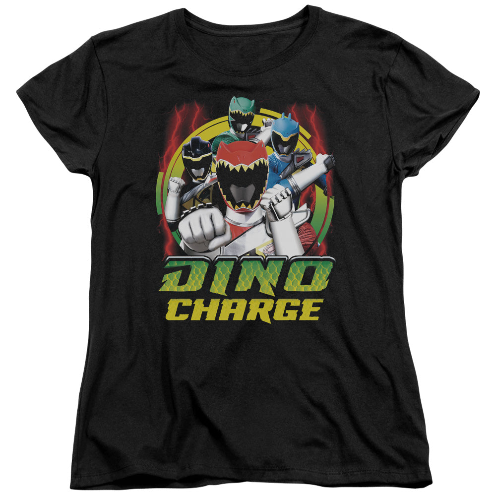 Power Rangers Dino Lightning Womens T Shirt Black