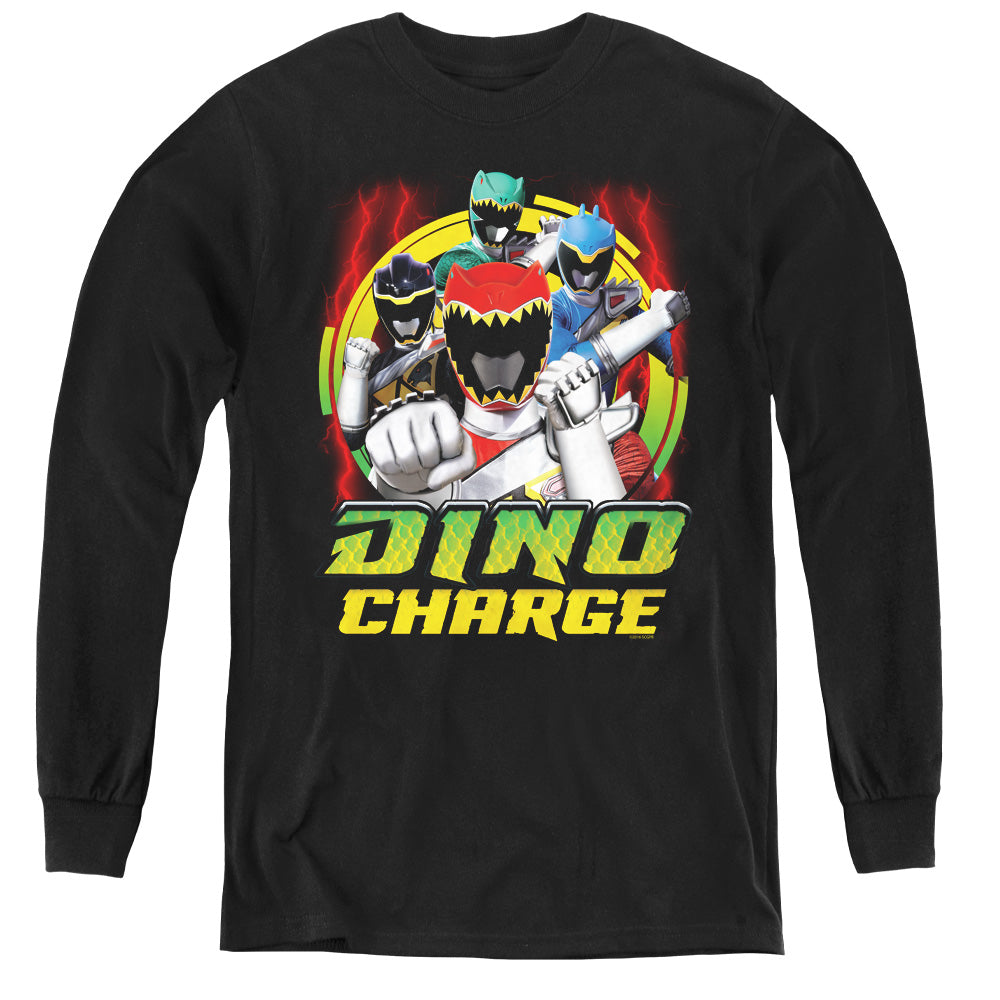 Power Rangers Dino Lightning Long Sleeve Kids Youth T Shirt Black