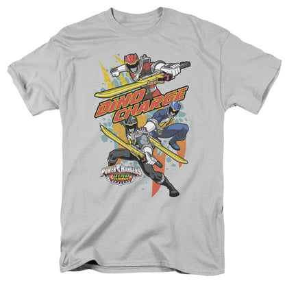 Power Rangers Swords Out Mens T Shirt Silver