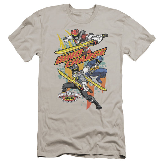 Power Rangers Swords Out Premium Bella Canvas Slim Fit Mens T Shirt Silver