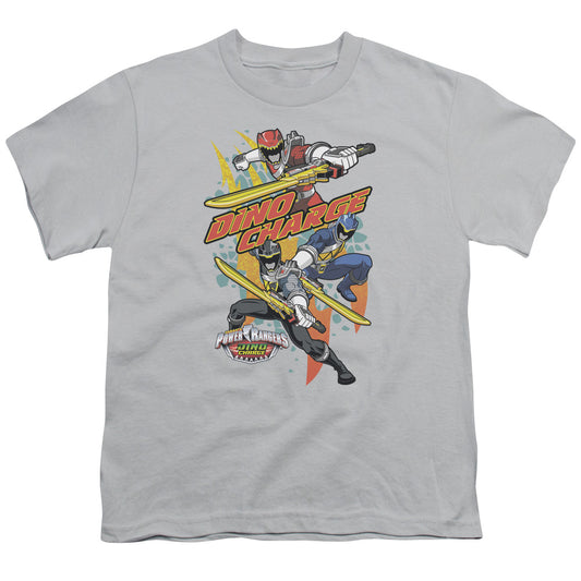 Power Rangers Swords Out Kids Youth T Shirt Silver