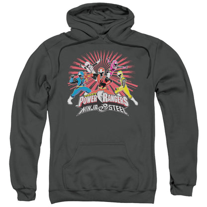 Power Rangers Ninja Blast Mens Hoodie Charcoal