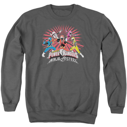 Power Rangers Ninja Blast Mens Crewneck Sweatshirt Charcoal