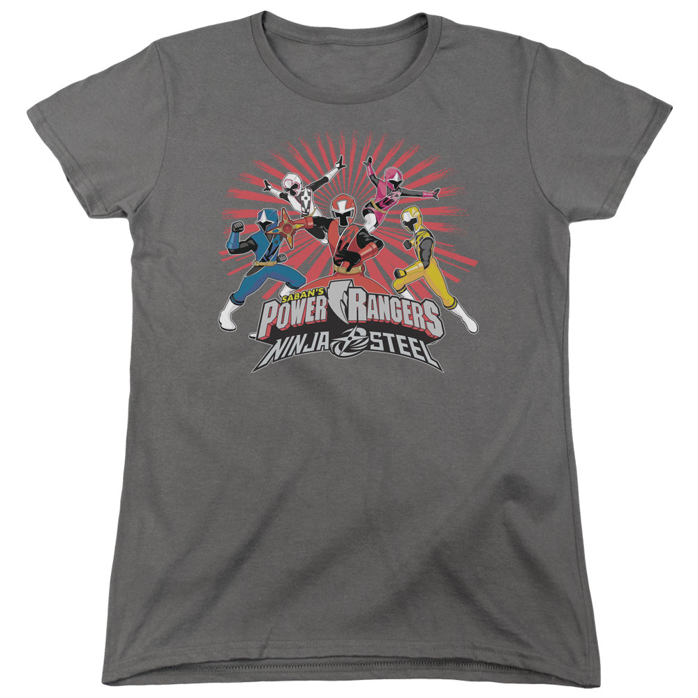 Power Rangers Ninja Blast Womens T Shirt Charcoal