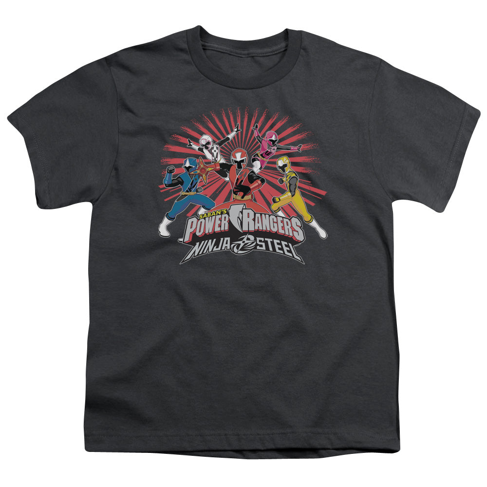 Power Rangers Ninja Blast Kids Youth T Shirt Charcoal