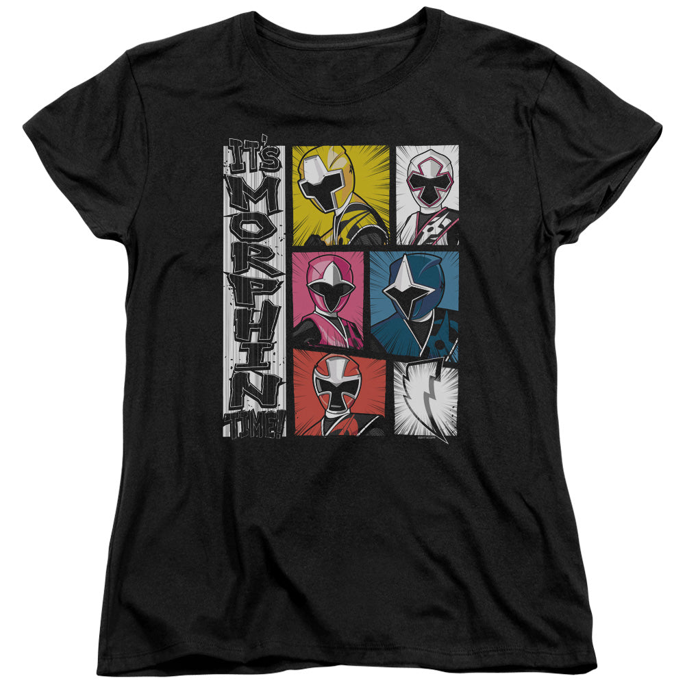 Power Rangers Its Morphin Time Womens T Shirt Black