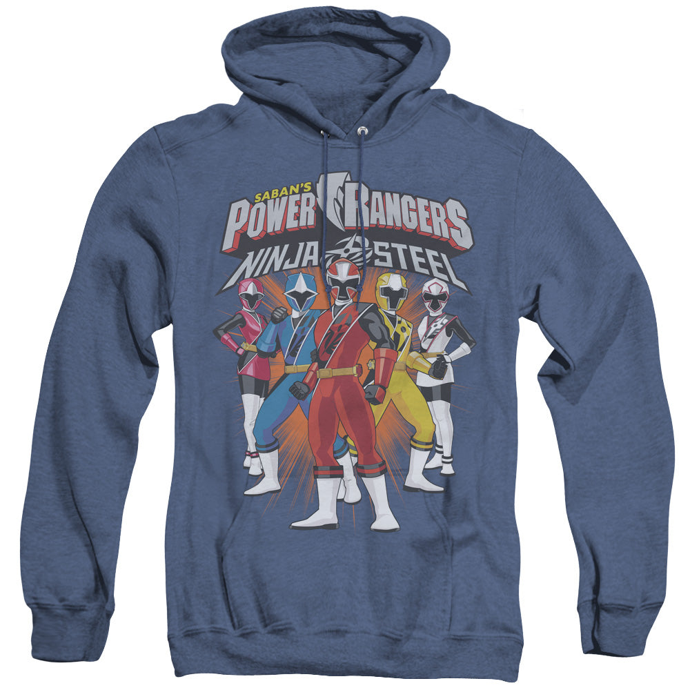 Power Rangers Team Lineup Heather Mens Hoodie Royal Blue