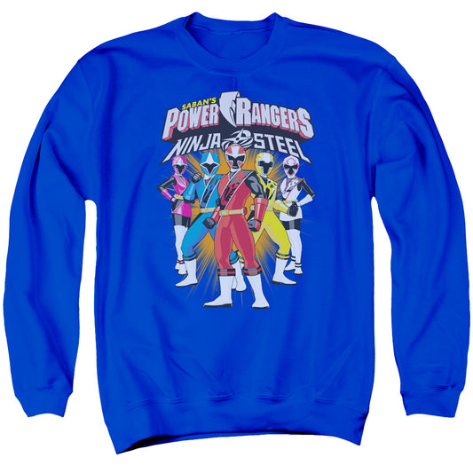 Power Rangers Team Lineup Mens Crewneck Sweatshirt Royal Blue