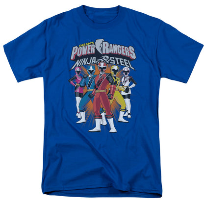 Power Rangers Team Lineup Mens T Shirt Royal Blue