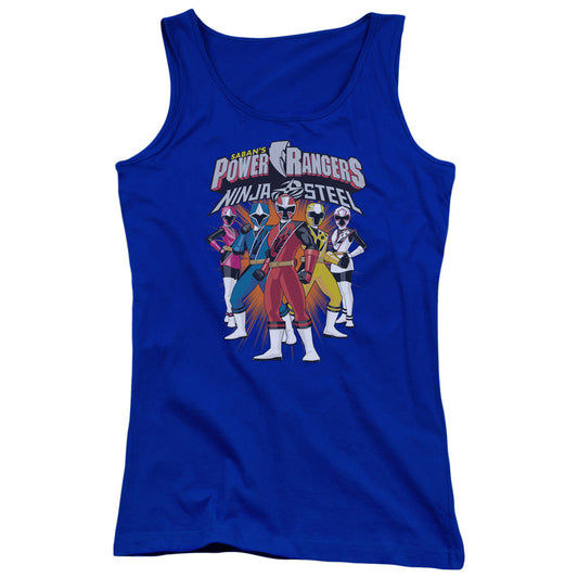 Power Rangers Team Lineup Womens Tank Top Shirt Royal Blue