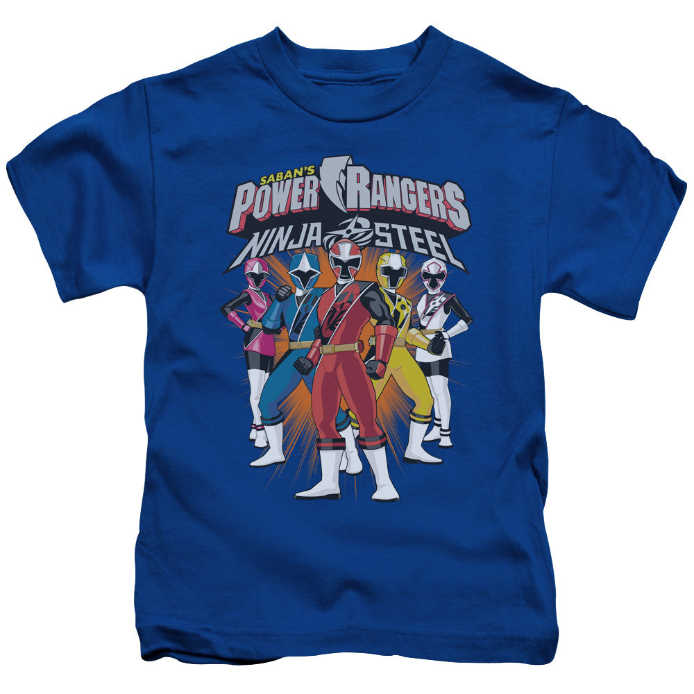 Power Rangers Team Lineup Juvenile Kids Youth T Shirt Royal Blue