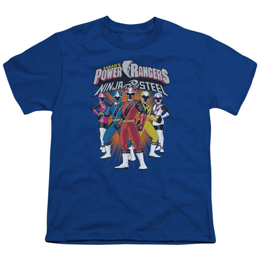 Power Rangers Team Lineup Kids Youth T Shirt Royal Blue