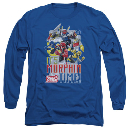 Power Rangers Morphin Time Mens Long Sleeve Shirt Royal Blue