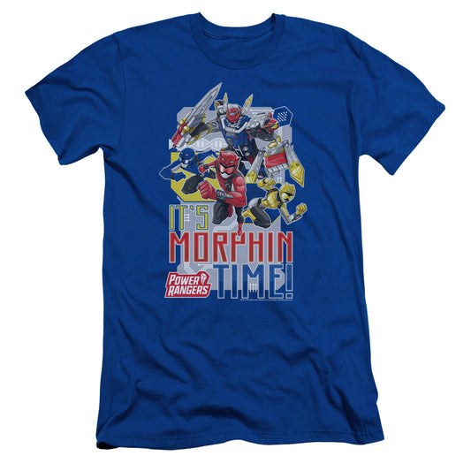 Power Rangers Morphin Time Slim Fit Mens T Shirt Royal Blue