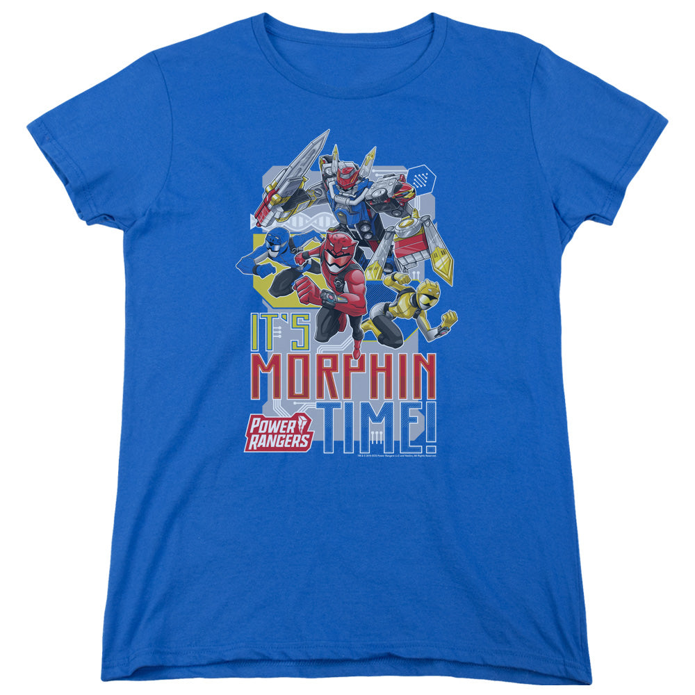 Power Rangers Morphin Time Womens T Shirt Royal Blue