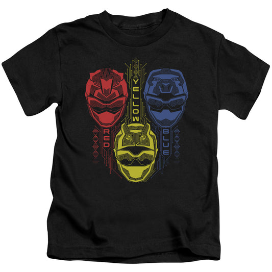 Power Rangers Red Yellow Blue Juvenile Kids Youth T Shirt Black