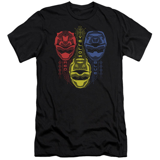 Power Rangers Red Yellow Blue Premium Bella Canvas Slim Fit Mens T Shirt Black