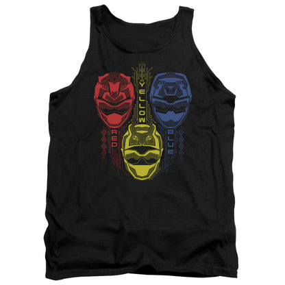 Power Rangers Red Yellow Blue Mens Tank Top Shirt Black